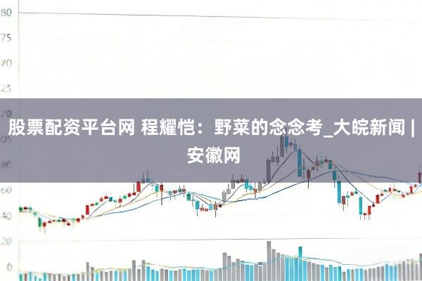 股票配资平台网 程耀恺：野菜的念念考_大皖新闻 | 安徽网
