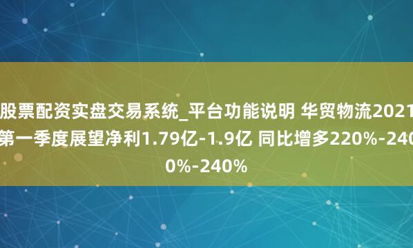 股票配资实盘交易系统_平台功能说明 华贸物流2021年第一季度展望净利1.79亿-1.9亿 同比增多220%-240%