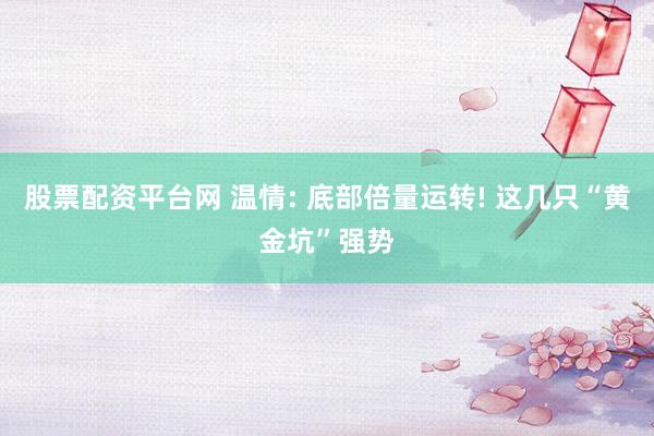 股票配资平台网 温情: 底部倍量运转! 这几只“黄金坑”强势