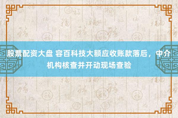 股票配资大盘 容百科技大额应收账款落后，中介机构核查并开动现场查验