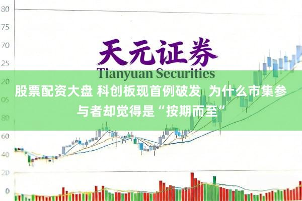 股票配资大盘 科创板现首例破发  为什么市集参与者却觉得是“按期而至”